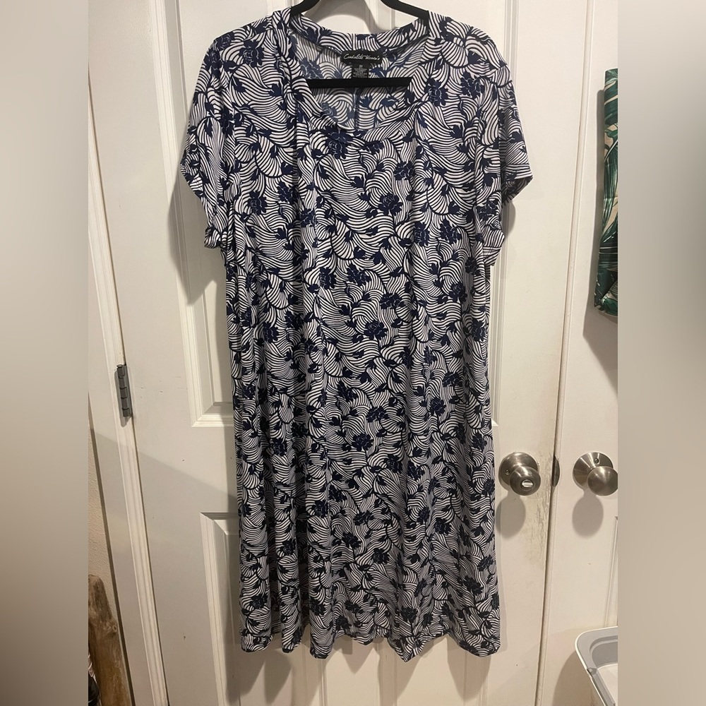 Floral blue dress